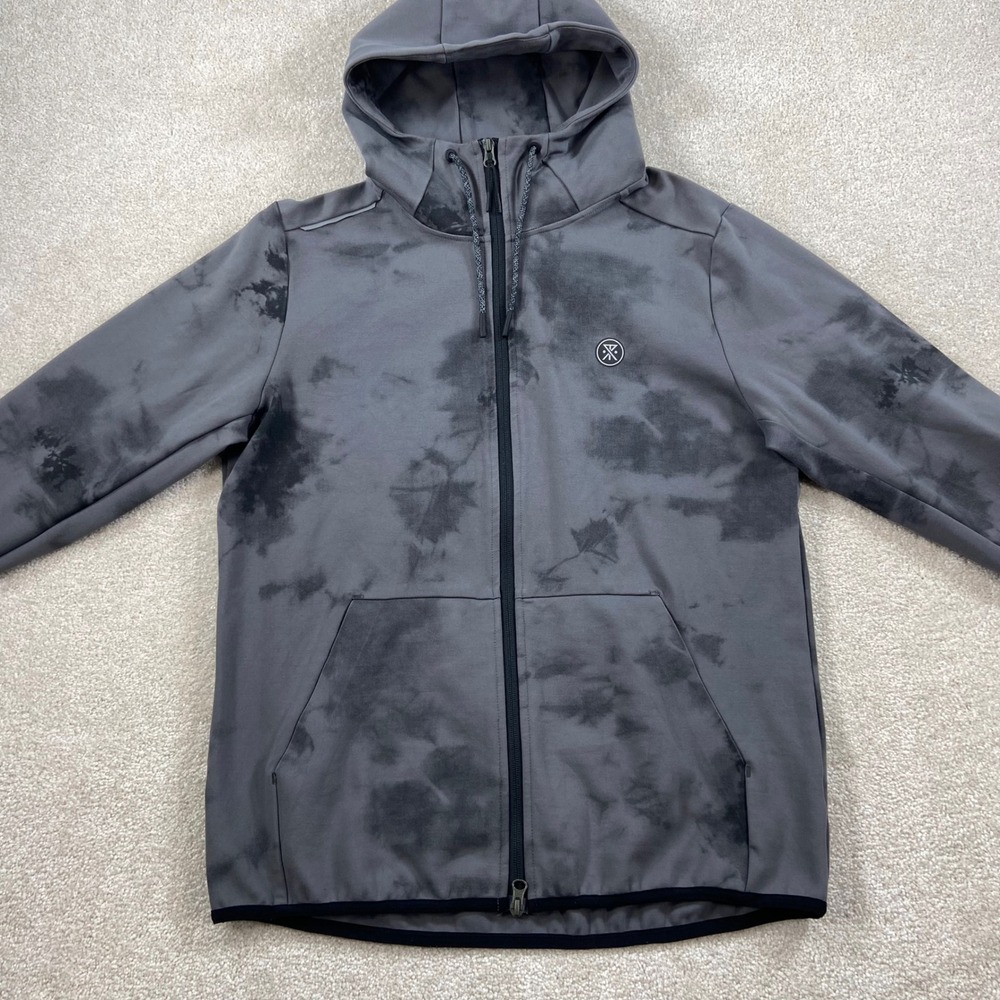 Roark Run Amok El Morro Motorhead Hoodie Mens Medium Grey Tie Dye Full Zip - Picture 5 of 14